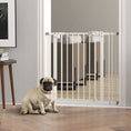 Load image into Gallery viewer, Dog Gate Stair Gate Pressure Fit Pets Barrier Auto Close for Doorway Hallway, 74-87cm Wide Adjustable, White
