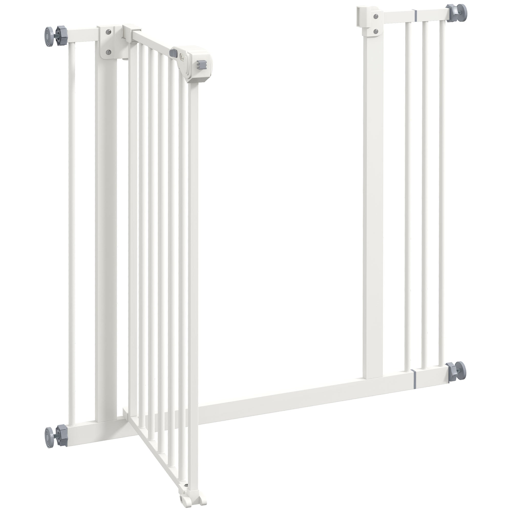 Dog Gate Stair Gate Pressure Fit Pets Barrier Auto Close for Doorway Hallway, 74-87cm Wide Adjustable, White