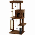 Charger l'image dans la visionneuse de la galerie, Cat Tree for Large Cat Adults, 52 Inch Cat Tower for Indoor Cats w/ Scratching Posts, Cat Bed, Condo, Jumping Platforms, Toy Balls, Anti-tip Kit, Leopard Print
