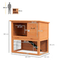 Load image into Gallery viewer, Rabbit Hutch Guinea Pig Hutch Wooden with No-Leak Tray, Asphalt Roof, Antiseptic Wood Outdoor for 1-2 Rabbits 85 x 50 x 80cm - Orange
