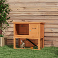 Load image into Gallery viewer, Rabbit Hutch Guinea Pig Hutch Wooden with No-Leak Tray, Asphalt Roof, Antiseptic Wood Outdoor for 1-2 Rabbits 85 x 50 x 80cm - Orange
