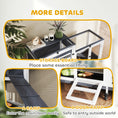 Load image into Gallery viewer, Rabbit Hutch with Run, 2-Tier Wooden Guinea Pig Hutch with Wheels, 2 Openable Tops, 3 Plastic Trays, Small Animal House Indoor for 2-3 Bunnies, Guinea Pigs, 147 x 45 x 89.5cm, Grey
