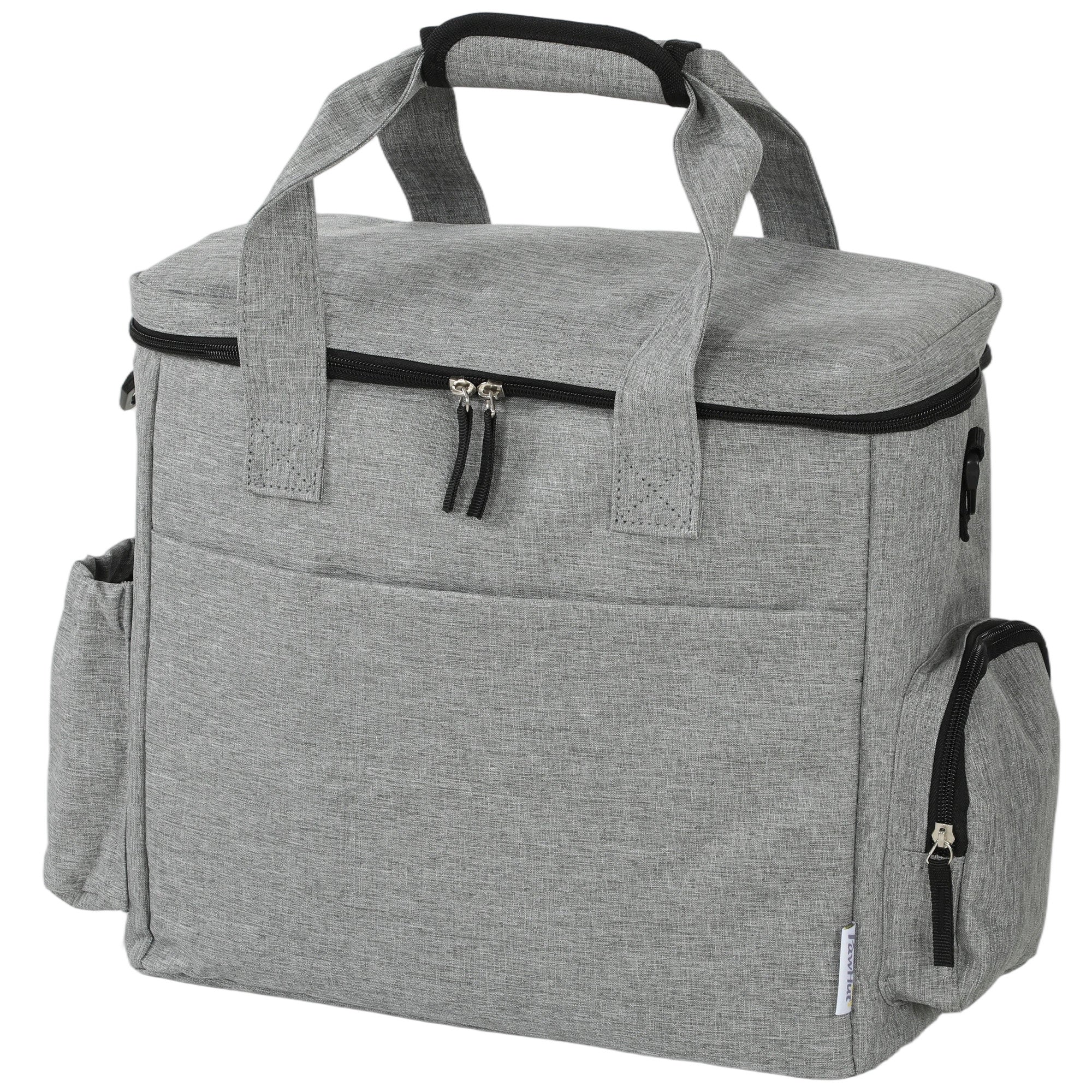 Dog Travel Bag, Dog Walking Bag with Multiple Pockets, Two Food Containers and Silicone Collapsible Bowl, Treat Pouch Bag for Cat Puppy Picnic Camping, Light Grey