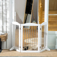 Load image into Gallery viewer, Foldable Dog Gate, Freestanding Pet Gate, Dog Barrier with Two Support Feet, for Doorways, Stairs, Halls - White
