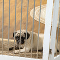 Load image into Gallery viewer, Foldable Dog Gate, Freestanding Pet Gate, Dog Barrier with Two Support Feet, for Doorways, Stairs, Halls - White
