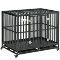 Load image into Gallery viewer, Heavy Duty Steel Dog Crate Kennel Pet Cage with Wheels for Portability and a Door for Convenient Access Anti-Pinching Floor, 40.7"L x 29.5"W x 34.6"H, Black

