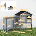 Charger l'image dans la visionneuse de la galerie, Rabbit Hutch Outdoor, 48"L Large Wooden Bunny Cage with Run, Robust Metal Frame, Removable Plastic Tray, Asphalt Roof, Ramp, Guinea Pig Cage for 1-2 Rabbits, Grey
