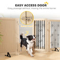 Load image into Gallery viewer, Freestanding Pet Gate, Foldable Dog Gate with Lockable Door, Metal Support Feet & 360° Flexible Hinges, 4 Panel Indoor Dog Barrier for House, Stairs, Doorway, 205 x 30.5 x 91.5 cm, Oak
