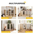 Load image into Gallery viewer, Freestanding Pet Gate, Foldable Dog Gate with Lockable Door, Metal Support Feet & 360° Flexible Hinges, 4 Panel Indoor Dog Barrier for House, Stairs, Doorway, 205 x 30.5 x 91.5 cm, Oak
