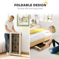 Load image into Gallery viewer, Freestanding Pet Gate, Foldable Dog Gate with Lockable Door, Metal Support Feet & 360° Flexible Hinges, 4 Panel Indoor Dog Barrier for House, Stairs, Doorway, 205 x 30.5 x 91.5 cm, Oak
