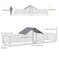 Load image into Gallery viewer, Chicken Run, 23' x 6.6' Metal Chicken Coop with Waterproof and Anti-UV Cover, Spire Roof, Door, for 12-14 Chickens, Ducks, Rabbits, Sliver
