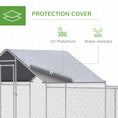 Load image into Gallery viewer, Chicken Run, 23' x 6.6' Metal Chicken Coop with Waterproof and Anti-UV Cover, Spire Roof, Door, for 12-14 Chickens, Ducks, Rabbits, Sliver
