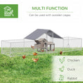 Load image into Gallery viewer, Chicken Run, 23' x 6.6' Metal Chicken Coop with Waterproof and Anti-UV Cover, Spire Roof, Door, for 12-14 Chickens, Ducks, Rabbits, Sliver
