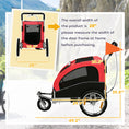 Load image into Gallery viewer, Dog Bike Trailer, 2-in-1 Pet Stroller Cart Bicycle Carrier, Folding Cart Frame with Suspension, Universal Bicycle Coupler, Reflectors, Flag, for Medium Dogs Up to 44 LBS, Red
