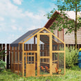 Load image into Gallery viewer, Large Wooden Chicken Coop for 6-8 Hens, Walk-in Chicken Run with Waterproof Cover, Nesting Boxes and Perches, Outdoor Poultry Cage Rabbit Hutch for Backyard, 66" x 72" x 72", Yellow
