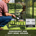 Load image into Gallery viewer, PawHut 3.9' x 3.9' x 6' Outdoor Dog Kennel, Welded Wire Heavy Duty Dog Run with 360° Rotating & 4 Level Adjustable Bowls, Dog Kennel Outside with Waterproof & UV Resistant Cover, for S&M Dogs
