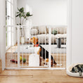 Load image into Gallery viewer, 30"-52" Extra Wide Pet Gate with Small Door, 35"H Dog Gate with Safety Gate Barrier, Stair Pressure Fit, Auto Close, Double Locking, for Doorways, Hallways, White

