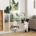 Load image into Gallery viewer, 30"-52" Extra Wide Pet Gate with Small Door, 35"H Dog Gate with Safety Gate Barrier, Stair Pressure Fit, Auto Close, Double Locking, for Doorways, Hallways, White
