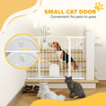 Load image into Gallery viewer, 30"-52" Extra Wide Pet Gate with Small Door, 35"H Dog Gate with Safety Gate Barrier, Stair Pressure Fit, Auto Close, Double Locking, for Doorways, Hallways, White

