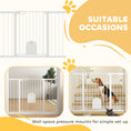 Load image into Gallery viewer, 30"-52" Extra Wide Pet Gate with Small Door, 35"H Dog Gate with Safety Gate Barrier, Stair Pressure Fit, Auto Close, Double Locking, for Doorways, Hallways, White
