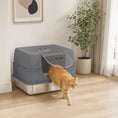 Load image into Gallery viewer, Stainless Steel Cat Litter Box with Lid, High Sided Enclosed Litter Box with Removable Lid, Tray, Scoop, Easy to Clean, Odor Control, Anti-Leakage, Grey
