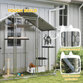 Load image into Gallery viewer, Large Catio Outdoor Cat Enclosure, Galvanized Steel Walk-in Cat Patio for Multiple Kittens, Outdoor Kitty Cage with Waterproof Cover, 5 Adjustable Platforms, Hammock, Metal Chicken Coop Run
