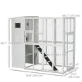 Load image into Gallery viewer, Large Catio Outdoor Cat Enclosure Weatherproof Cat House with Cat Condo, Indoor Wooden Cat Cage Pet Kennel, 77"L x 38"W x 69"H, White
