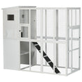 Load image into Gallery viewer, Large Catio Outdoor Cat Enclosure Weatherproof Cat House with Cat Condo, Indoor Wooden Cat Cage Pet Kennel, 77"L x 38"W x 69"H, White
