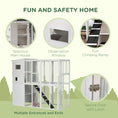 Load image into Gallery viewer, Large Catio Outdoor Cat Enclosure Weatherproof Cat House with Cat Condo, Indoor Wooden Cat Cage Pet Kennel, 77"L x 38"W x 69"H, White
