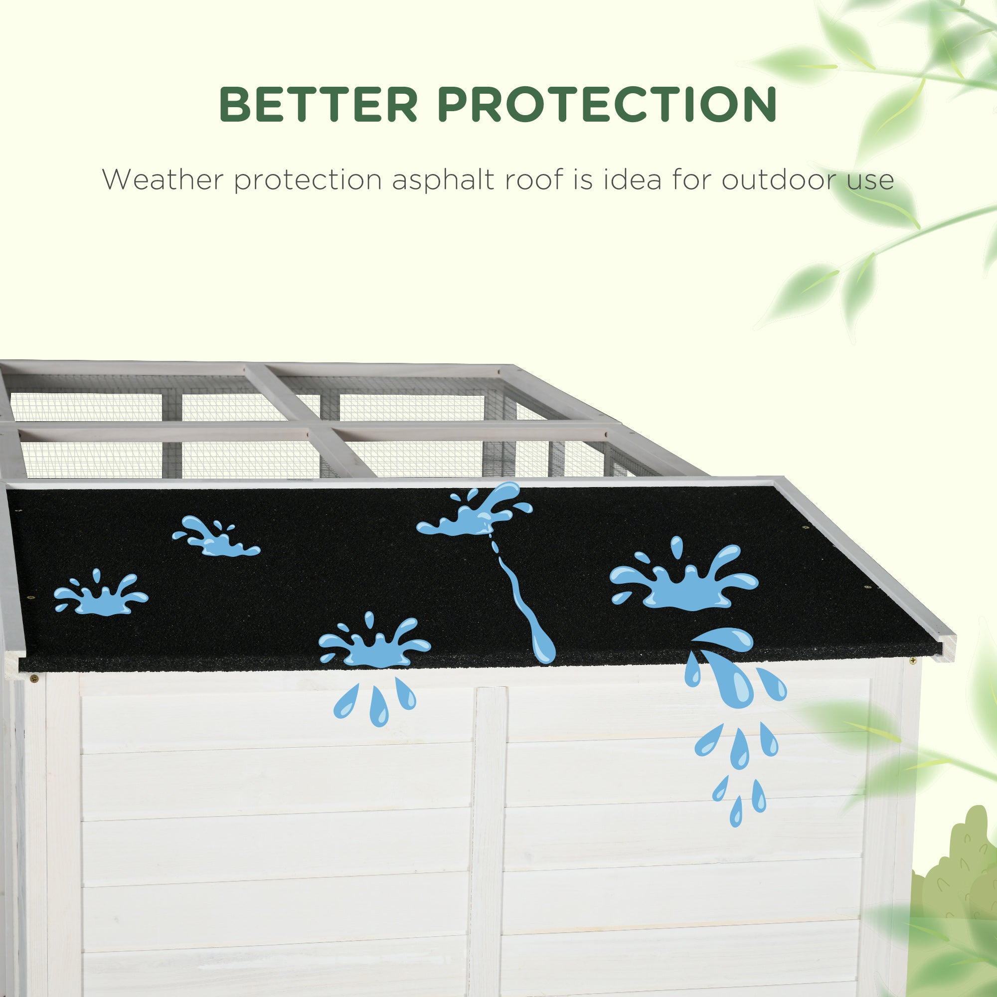 Large Catio Outdoor Cat Enclosure Weatherproof Cat House with Cat Condo, Indoor Wooden Cat Cage Pet Kennel, 77"L x 38"W x 69"H, White