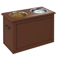Load image into Gallery viewer, PawHut Raised Pet Feeding Storage Station with 2 Stainless Steel Bowls Base for Large Dogs and Other Large Pets, Brown
