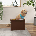 Load image into Gallery viewer, PawHut Raised Pet Feeding Storage Station with 2 Stainless Steel Bowls Base for Large Dogs and Other Large Pets, Brown
