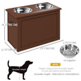 Load image into Gallery viewer, Elevated Dog Bowls for Large Dogs with Storage Dog Pet Diner Function 2 Stainless Steel Dog Bowls Elevated Base for Big-sized Dogs and Other Large Pets, Brown
