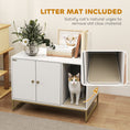 Charger l'image dans la visionneuse de la galerie, Cat Litter Box Enclosure, Hidden Litter Box Furniture with Litter Mat, Tall Legs, Cat House Washroom, Side Table, 31.5" x 20" x 22", White
