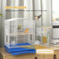 Charger l'image dans la visionneuse de la galerie, 23" Large Bird Cage for Finches, Canaries Budgies, Parrot Cage with Accessories Handle, Blue
