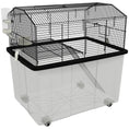 Load image into Gallery viewer, PawHut Hamster Cage, Gerbil Cage 2 Tier with Wheels, Deep Bottom, Ramp, Food Dish, Water Bottle, for Dwarf Hamster, Syrian Hamster, 57 x 43 x 57cm - Black
