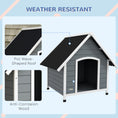 Load image into Gallery viewer, Dog Kennel Outdoor Wooden Dog House with Removable Floor, Elevated Pet Shelter, Anti-Corrosion Wood, for Large Dogs, 106.5H x 110W x 98Dcm - Grey

