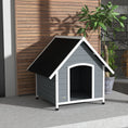 Load image into Gallery viewer, Dog Kennel Outdoor Wooden Dog House with Removable Floor, Elevated Pet Shelter, Anti-Corrosion Wood, for Large Dogs, 106.5H x 110W x 98Dcm - Grey
