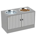 Load image into Gallery viewer, Elevated Dog Bowls with Storage Cabinet, Raised Dog Bowl Stand, Pet Feeding Station with Slow Feeder & Non-Slip, for Large Pets, Gray
