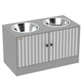 Load image into Gallery viewer, Elevated Dog Bowls with Storage Cabinet, Raised Dog Bowl Stand, Pet Feeding Station with Slow Feeder & Non-Slip, for Large Pets, Gray
