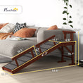 Load image into Gallery viewer, PawHut Dog Ramp, Dog Stairs for Small, Medium & Large Dogs, Pet Ramp for Bed or Couch with Removable Guardrails, Non-Slip Surface, 60" Long, Brown
