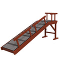 Load image into Gallery viewer, PawHut Dog Ramp, Dog Stairs for Small, Medium & Large Dogs, Pet Ramp for Bed or Couch with Removable Guardrails, Non-Slip Surface, 60" Long, Brown
