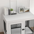 Load image into Gallery viewer, Dog Crate Furniture End Table w/ Soft Washable Cushion, Two Doors, Indoor Pet Kennel for Small Medium Large Dogs w/ Wire Mesh, White
