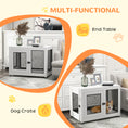 Load image into Gallery viewer, Dog Crate Furniture End Table w/ Soft Washable Cushion, Two Doors, Indoor Pet Kennel for Small Medium Large Dogs w/ Wire Mesh, White
