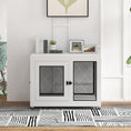 Load image into Gallery viewer, Dog Crate Furniture End Table w/ Soft Washable Cushion, Two Doors, Indoor Pet Kennel for Small Medium Large Dogs w/ Wire Mesh, White
