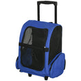 Load image into Gallery viewer, Pet Travel Backpack Bag Cat Puppy Dog Carrier w/ Trolley and Telescopic Handle Portable Stroller Wheel Luggage Bag (Blue)
