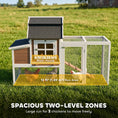 Load image into Gallery viewer, 71" Chicken Coop for 3 Chickens, Wooden Hen House Outdoor Duck House with Run, Removable Tray, Nesting Box, Waterproof Asphalt Roof, Ramp and Perches, Bunny Hutch, Brown
