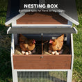 Load image into Gallery viewer, 71" Chicken Coop for 3 Chickens, Wooden Hen House Outdoor Duck House with Run, Removable Tray, Nesting Box, Waterproof Asphalt Roof, Ramp and Perches, Bunny Hutch, Brown
