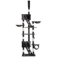 Load image into Gallery viewer, Floor to Ceiling Cat Tree, 240-260cm Adjustable Height Kitten Tower with Scratching Posts, Cat Houses, Ramps, Hammocks, Toy Balls, Tunnel for Indoor Use - Dark Grey
