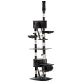 Load image into Gallery viewer, Cat Tower for Large Cats Adult, Floor to Ceiling Cat Tree Adjustable Height 94"-102" Multi-Level with Scratching Posts, Cozy Hammock, Dangling Ball Toy, Grey
